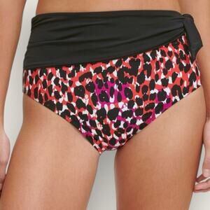 NWT | DKNY | Animal Print High-Waisted Bikini Bottoms | Multi | Medium